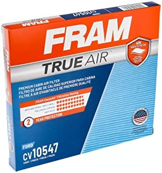 Разменени на кабинковия въздушен филтър FRAM Automotive TrueAir за интериора на колата с Двухслойным филтър (CV10547), 2 опаковки