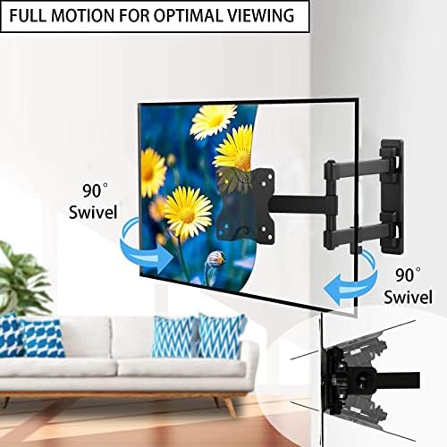 Монтиране на стена за телевизор WKLSRHBD Full Motion с възможност за завъртане и наклон, планина за повечето 17-27-инчов led LCD монитори,