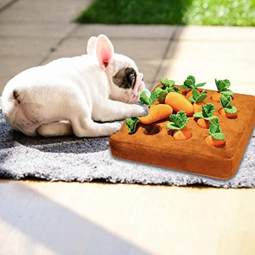 Плюшен играчка Xiaoling Dog Snuffle Mat - Тянущая Рапон за кучета, Интерактивни играчки за Събиране на моркови за кучета, Пъзел
