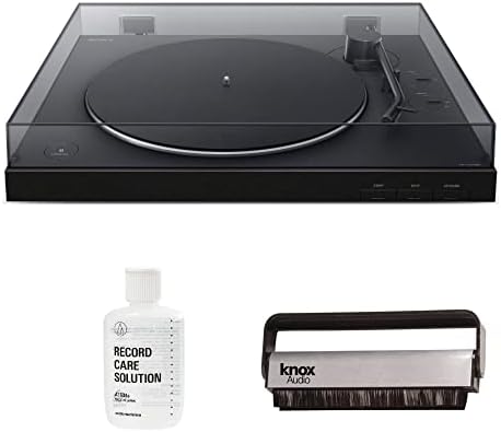 Безжична грамофон Sony PS-LX310BT с връзка чрез Bluetooth В комплект с Антистатична четка за запис от въглеродни влакна и средство за почистване Care Record (3 обекта)