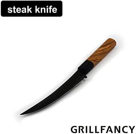 Нож на главния готвач GRILLFANCY 7-8 см - Кухненски нож от Високо немска неръждаема стомана с ергономични дървени дръжки - Професионален Универсален Кухненски нож за наря