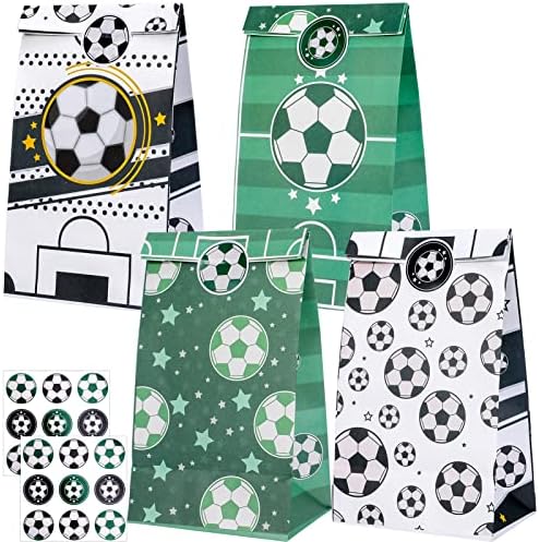 Qpout 12 Опаковки Футболни Вечерни Чанти за Детски партита, Чанти за футболни Предложения Multipack, Футболно Парти, Детски Рожден Ден,