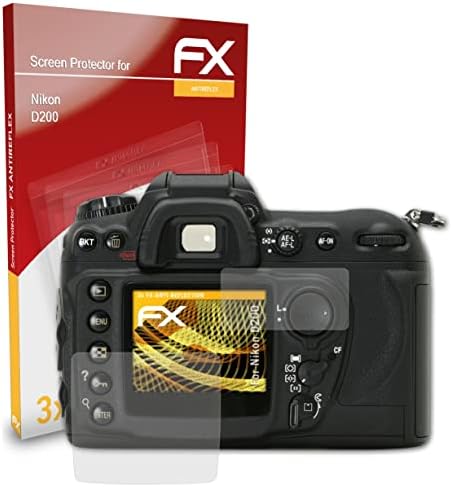Защитно фолио atFoliX, съвместима със защитно фолио Nikon D200, Антибликовая и амортизирующая защитно фолио FX (комплект от 3)