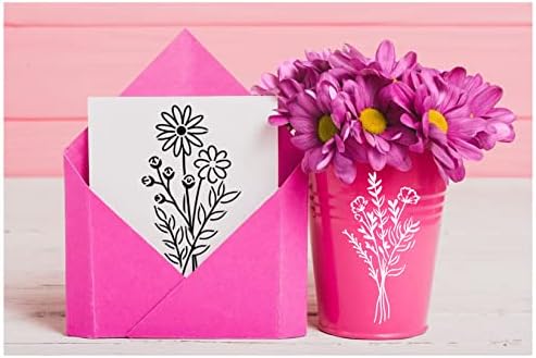18 БР Цветни Листове Букет от Диви цветя Шаблони за рисуване на Пролетни Цветя Ботанически Диви Растения, Билки Шаблони за Рисуване върху