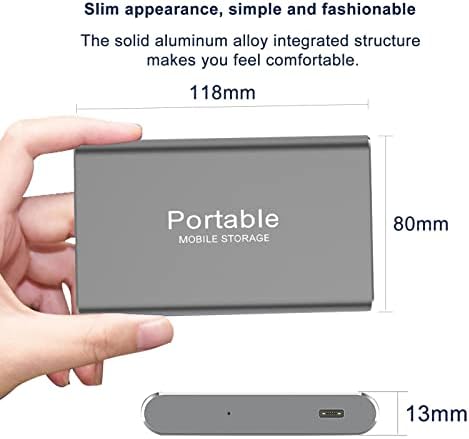 Мобилен твърд диск AOOF USB3.1 6T 8T разширено високоскоростен мобилен твърд диск, подходяща за настолни компютри, лаптопи, мобилни телефони и други устройства. Син 8 Tb