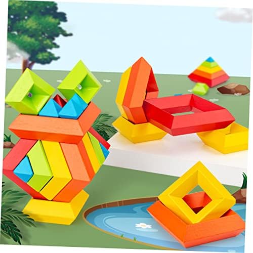 Toyvian 1 Комплект Буковая Пирамидка Детски Играчки за Балансиране на Rayan Играчки за Деца, Штабелирующая Играчки, Образователни
