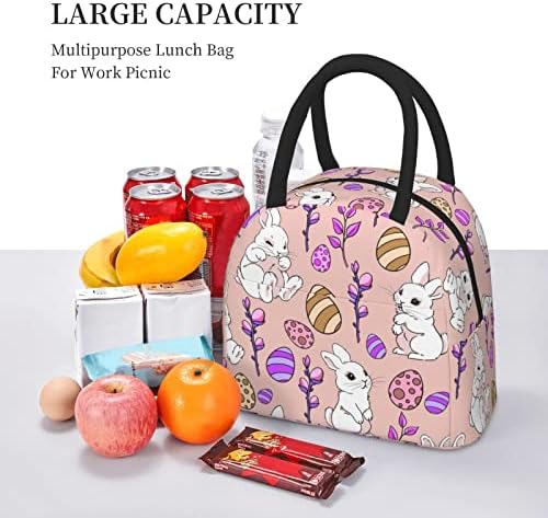 Oplp Великденски зайци и Боядисани Яйца Голямата Голям Чанта за Обяд Кутия За Приготвяне на Храна Изолирано Чанта за многократна употреба
