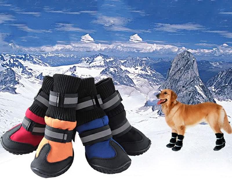 LEPSJGC/Комплект пролетно-зимни обувки за домашни любимци, Водоустойчив малки големи обувки, памучни нескользящие (Цвят: D, Размер: