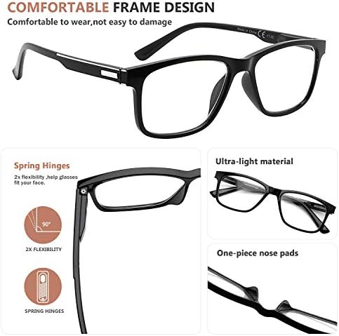 Дизайнерски очила за четене Eyekepper, 4 комплекта Ридеров за мъже и Жени +2.25