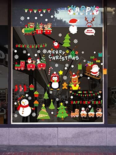 Коледен декор в АБЗЕХЕ-коледна украса, коледна стикер за стена с анимационни модел, коледна украса