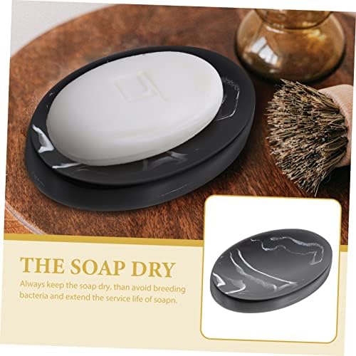 Zerodeko Мраморна препарат за съдове смола тава вана, корита за баня тава кръгла пръчка сапун ястия сапун гъба тава за смоли, сапуни притежателя