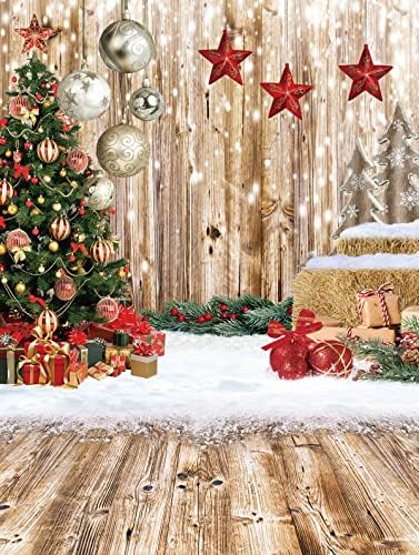 LTLYH 7x5ft Коледен Селски Дървен Фон За Снимки на Коледно Парти Банер Декоративен Фон Коледен Навечерието на дюшеме Фотофон 196