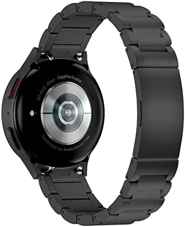 LDFA Съвместим за Galaxy Watch 5 Pro 45 мм/4 класически каишка 42 мм и 46 мм, без пропуски, 20 мм Титан метална каишка за часовник с извити катарама, която е съвместима за Samsung Galaxy Watch