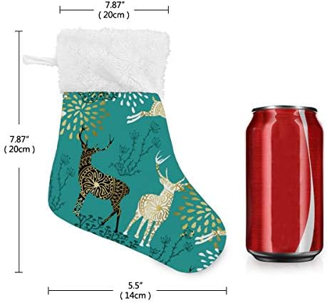 Коледни Чорапи ALAZA, Класически Персонализирани Малки Чорапи с участието на Коледните Лосове, Украса за Семейни празници, Определени декор за парти 4,7,87
