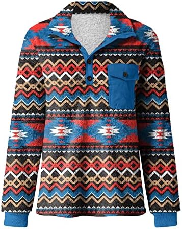 WENKOMG1 Мъжки Пуловер с Шарките на ацтеките, Пуловер Редовен Намаляване, Етнически Пуловер с Дълъг Ръкав и Пяна Удобна