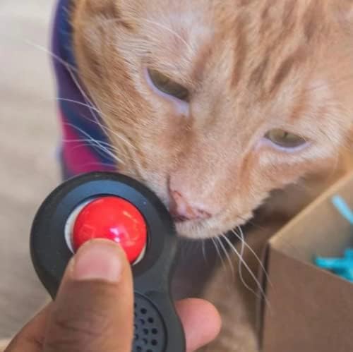 Комплект за дресура на котки TRAVEL Профилни - 3 комплекта clickers за животни с голям бутон и каишка за китката за изучаване на поведението