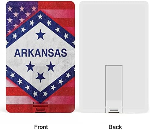 Флаг на САЩ и Арканзас USB Флаш Дизайн на Кредитна карта, USB Флаш устройство Персонализиран Ключ Memory Stick 64G