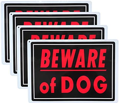 Знак Пазете се от кучето Meta 14x10 инча от алуминий, без ръжда, с UV-печат, лесно за монтаж, устойчив на атмосферни влияния, за ограда
