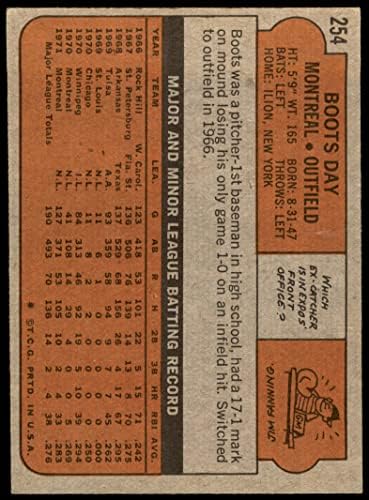1972 Topps # 254 Ботуши Day Монреальская изложба (Бейзболна картичка) EX Изложения