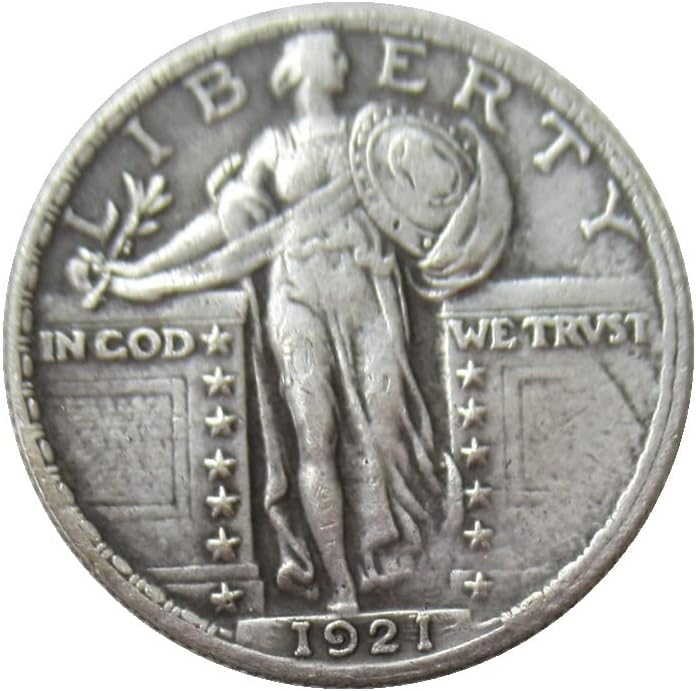Възпоменателна Монета с репродукцией 25 Цента Стоящи Свобода 1921 г., която е Покрита със Сребро