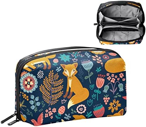 Косметичка голям косметичка, калъф-чанта, дамска чанта с цип за жени и момичета, с птици, лисици ръка и цветове