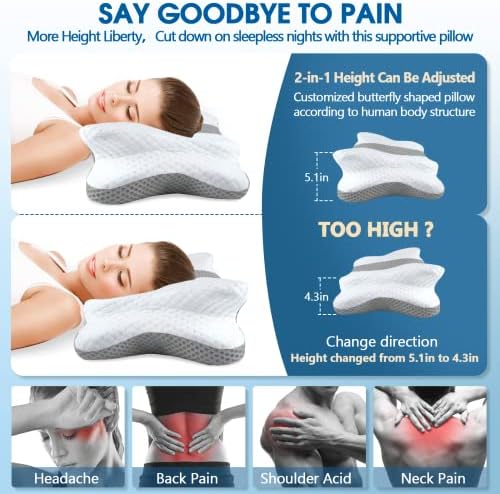 5X Шейная Възглавница за облекчаване на болки в подкрепа на врата и раменете, Дизайн Възглавница за Пробиване на Уши, Възглавниците от пяна с памет ефект за шийката ?