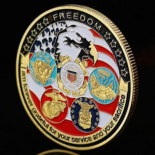 Военноморските сили на САЩ Армия на Бреговата охрана Freedom Eagle Благодарствена Монета Подарък за Ветеран на Златна Възпоменателна