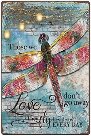 PEKG Dragonfly Тези, които обичаме, Не си Отиват, Реколта Мотивационни Цитат в стил Хипи, Метална Лидице Табела, Подарък Влюбени в Стрекозу