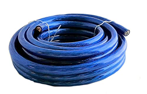 IMC Аудио 1/0 Калибър CCA захранващ Кабел Синьо (20 фута Син цвят) Проводник на Кабела на Батерията, Автомобили, Авто Аудио Тонколони, Домашна
