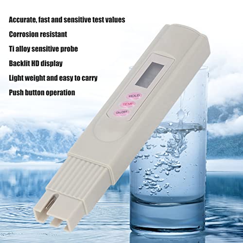 Тестер за качеството на водата, 0-9990ppm TDS Тест Писалка С подсветка HD Дисплей Цифров Лесен Точен за Аквариум за Аквакултури