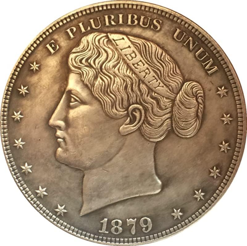 1879 Американски Възпоменателни Монети Монета С Медна Сребърно Покритие Старинен Сребърен Долар Чуждестранни Възпоменателни Монети,