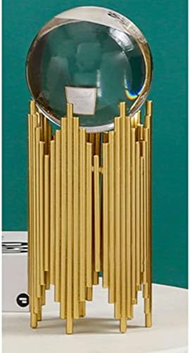 Прозрачна Кристална Топка със Златни Бижута на Стойка-Занаятчийски Метални Скулптури, Желязо Изкуство, шкафове за вашия офис, Декорация за Хол, Спалня (Джин-Шен)