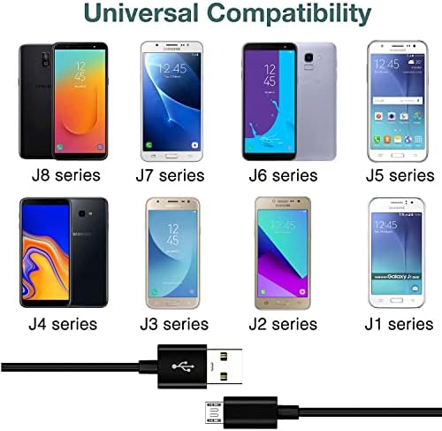 Зарядно устройство от Samsung, 5, ac адаптер за Samsung Galaxy J8, J7, J6, J5, J4, J3, J2 J1, J7 Plus, J7 Max, J7 Pro, J7 Основната, J6 Prime, J1 Mini, J1 Ace Micro USB Кабел за зареждане, Кабел за захранващ Адаптер