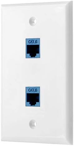 POKIVIR - Стенни панела Keystone Ethernet Cat6 от конектор към конектора Бяла (6 пристанища)