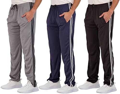 Real Essentials 3 опаковка: Мъжки Окото спортни панталони за тренировки във фитнеса с отворен дъното и джобове (на разположение в