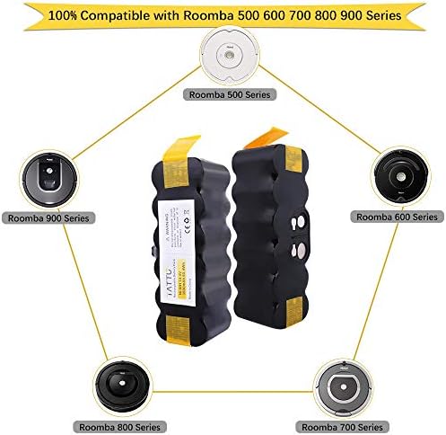 TATTU 4500 mah XLife Взаимозаменяеми Батерия с Удължен живот на услуги за iRobot Roomba R3 500 600 700 800 900 Серия 530 531 532 535 536