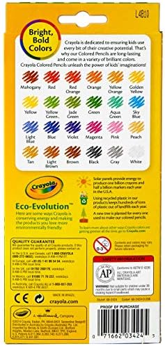 Цветни моливи Crayola с стирающимся покритие, За занимания с децата от дома, 24 бр. Асорти, Острилка за моливи Long & Bostitch