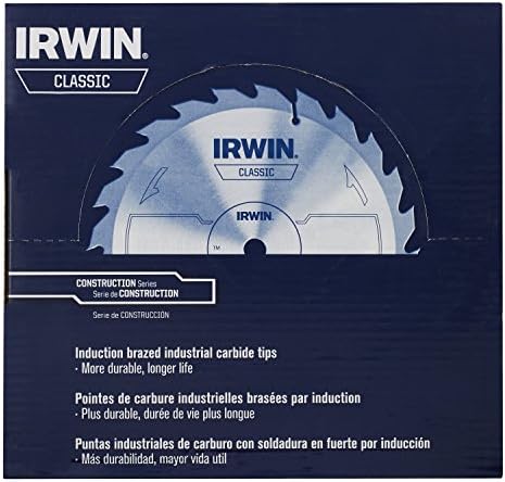 Дискова трион IRWIN Tools Серия Classic Със Стоманена кабел, 7 1/4 инча, 24 Т (25130)