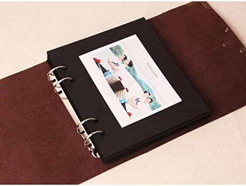 ZCMEB Кожена Заключване Сватбена книга за Гости / Подаръчен комплект от черен албум за изрезки / Кожена Фотоальбомная книга с Голям капацитет, с тегло 400 г (Цвят: бял с н