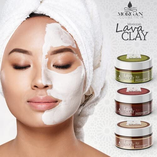 Morgan Cosmetics Прах от марокански Червена глина – Маска от Червена Глина за лице – Маска от Органична Глина на прах – Глинена маска от