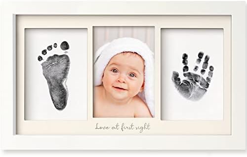 Рамка за детски кошари и печат на краката без мастило – Персонални рамка за детска фотография за новороденото Детска рамка, без елементарно
