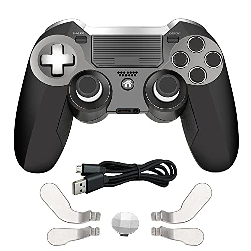 Безжичен контролер PS4 Elite със задните остриета, двойна вибрация, Промяна на гейм контролер Elite PS4 за Play Station 4 с говорител и жак за слушалки 3.5 мм