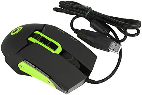 Лявата Детска Мишката 3200 dpi с 9 Бутони USB За КОМПЮТЪР, Мишка За Лаптоп, Черно-Зелена