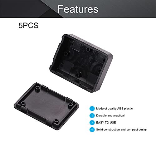 Изберете 5 бр. Разпределителните кутия от ABS-Пластмаса Прахоустойчив Универсален Електрически Дизайн на Корпуса Черен 1,81