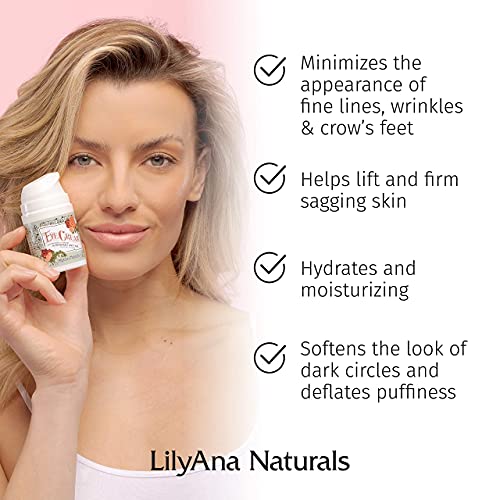 LilyAna Naturals Крем за очи 1,07 грама и серум с витамин С на 1 унция анти-ейдж комплекс - Серум за лице Намалява Пигментни