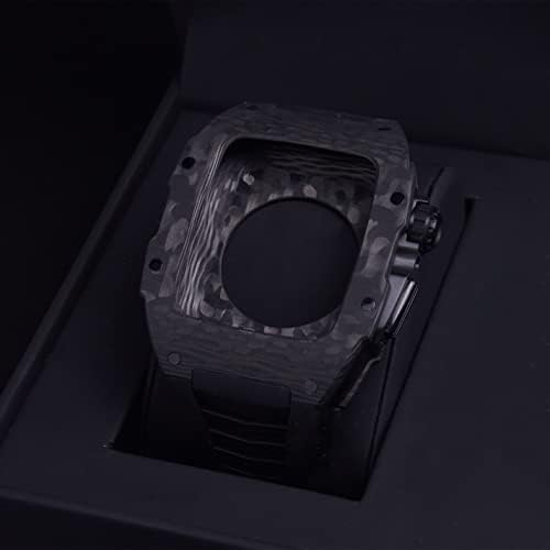 CZKE Калъф, изработени от въглеродни влакна в спортен стил, моден Комплект за Apple Watch 7 45 мм, лесен каишка за iWatch 6 SE 5 4 серия 44